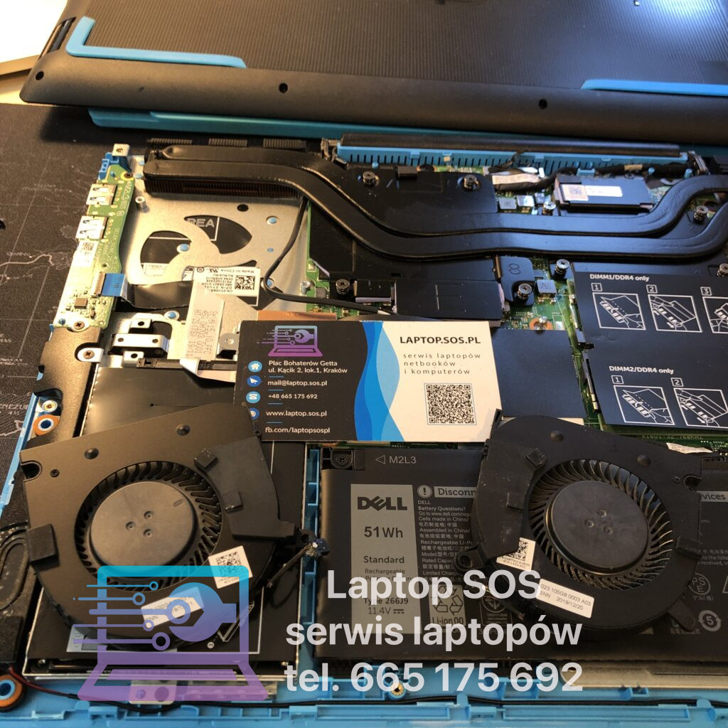 Laptop Dell P89F naprawa plyty, konserwacja